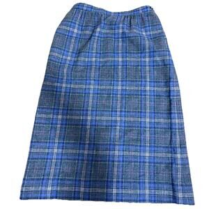 PENDLETON Women’s Virgin Wool Lined Midi Skirt Pockets Gray Lavender Blue Small